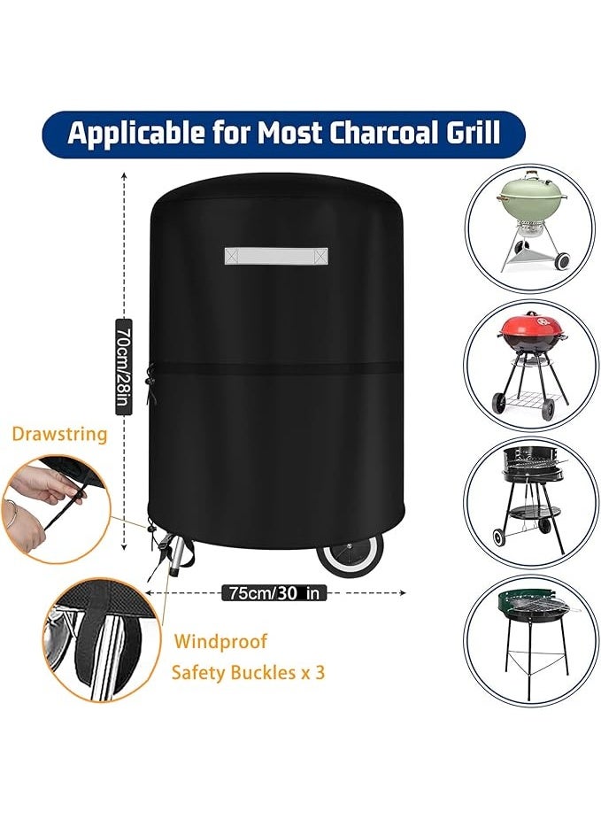 Grill Cover for  BBQ Kettle Grill Cover, Heavy Duty Waterproof  Cover for Outside Charcoal Kettle Accessories Griddle - Image 4
